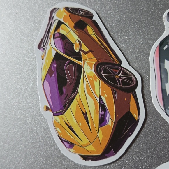 5 Car Magnets Cool Red, Yellow, Purple, Rainbow Custom Cars - Picture 4 of 6